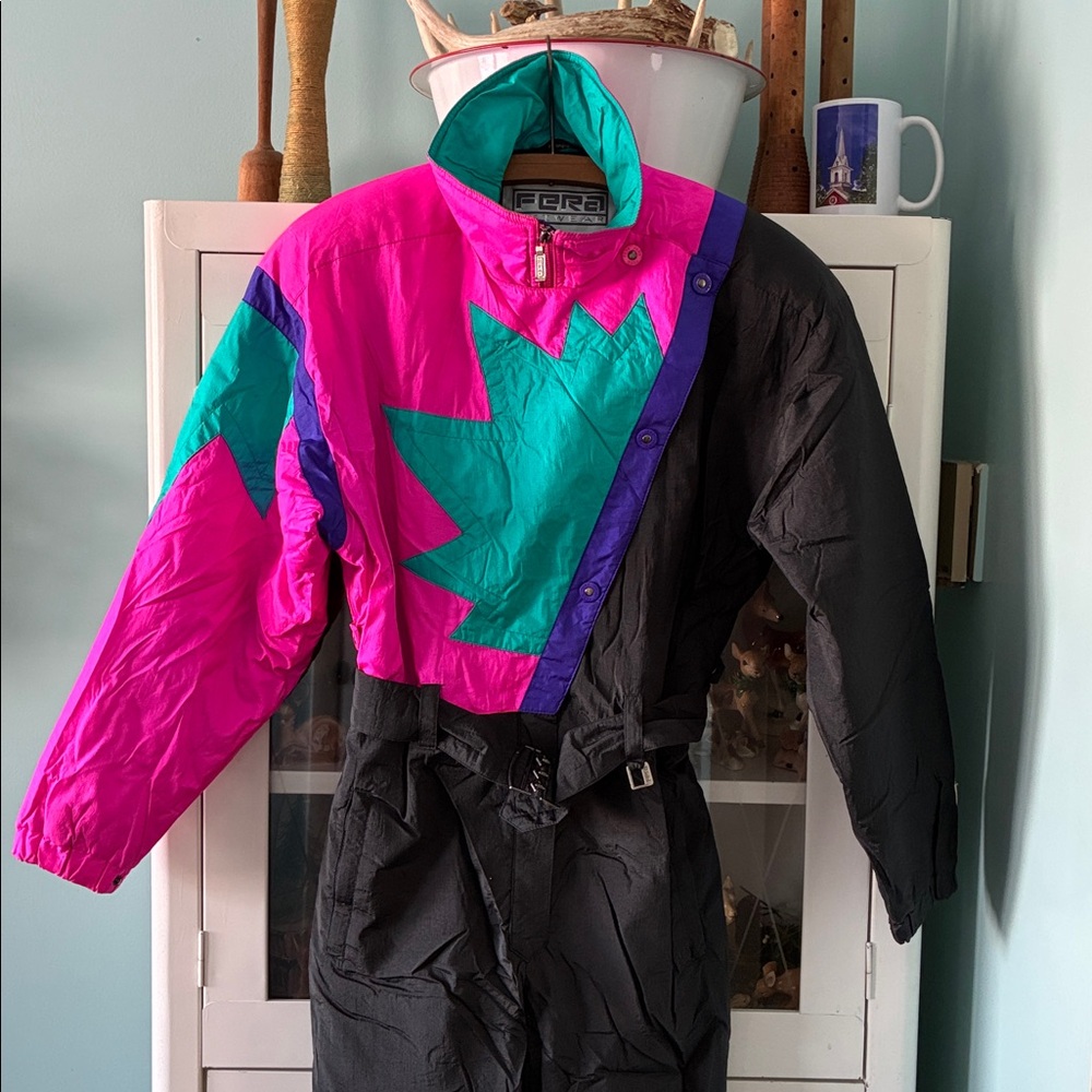 FERA Skiwear sz 10 Vintage Colorful Retro Ski Suit euc Jumpsuit 80’s - Picture 2 of 12